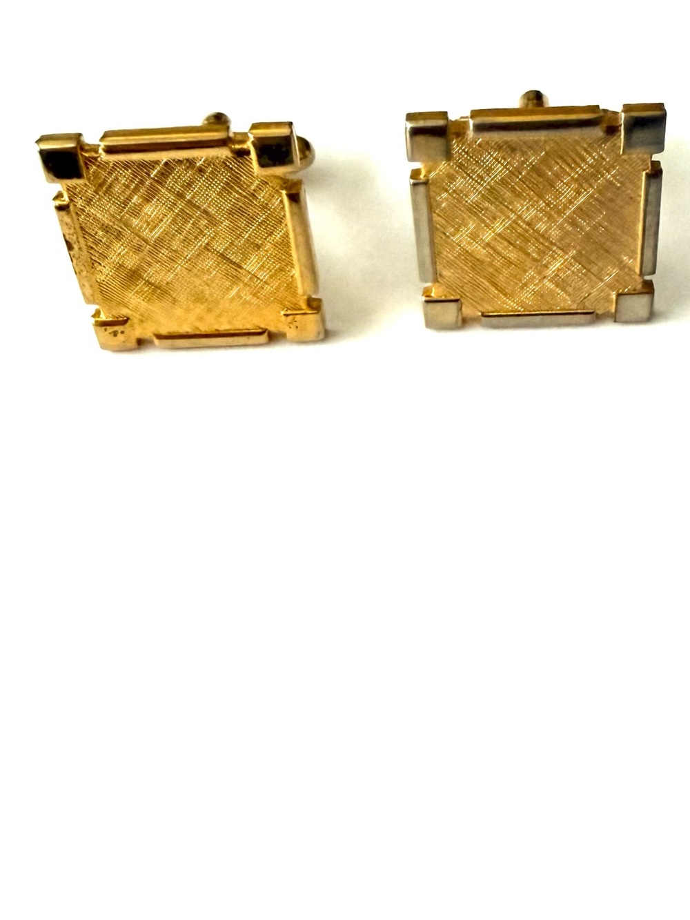Gold Tone Square Cufflinks mid century